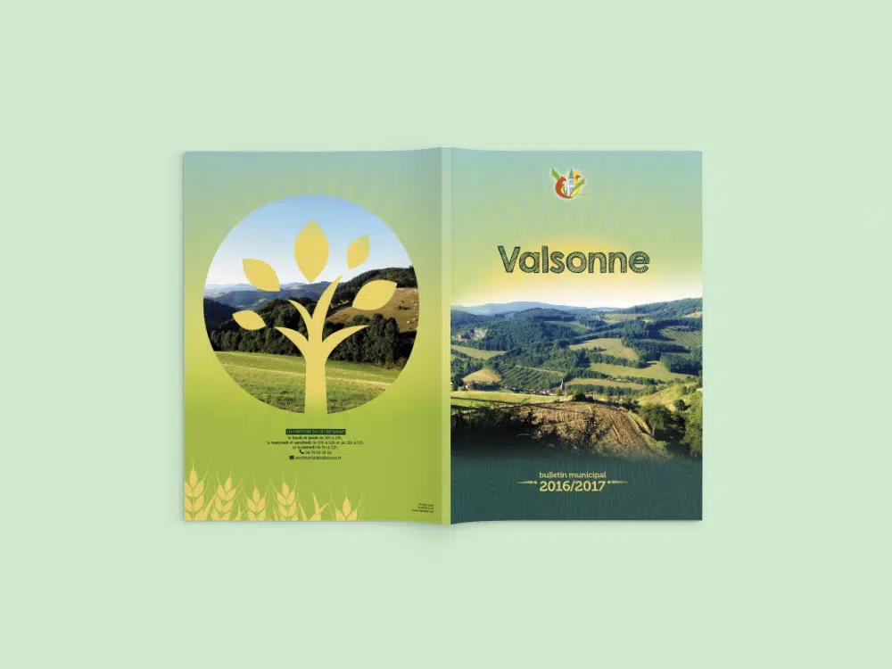 Création graphique du bulletin municipal mairie de Valsonne
